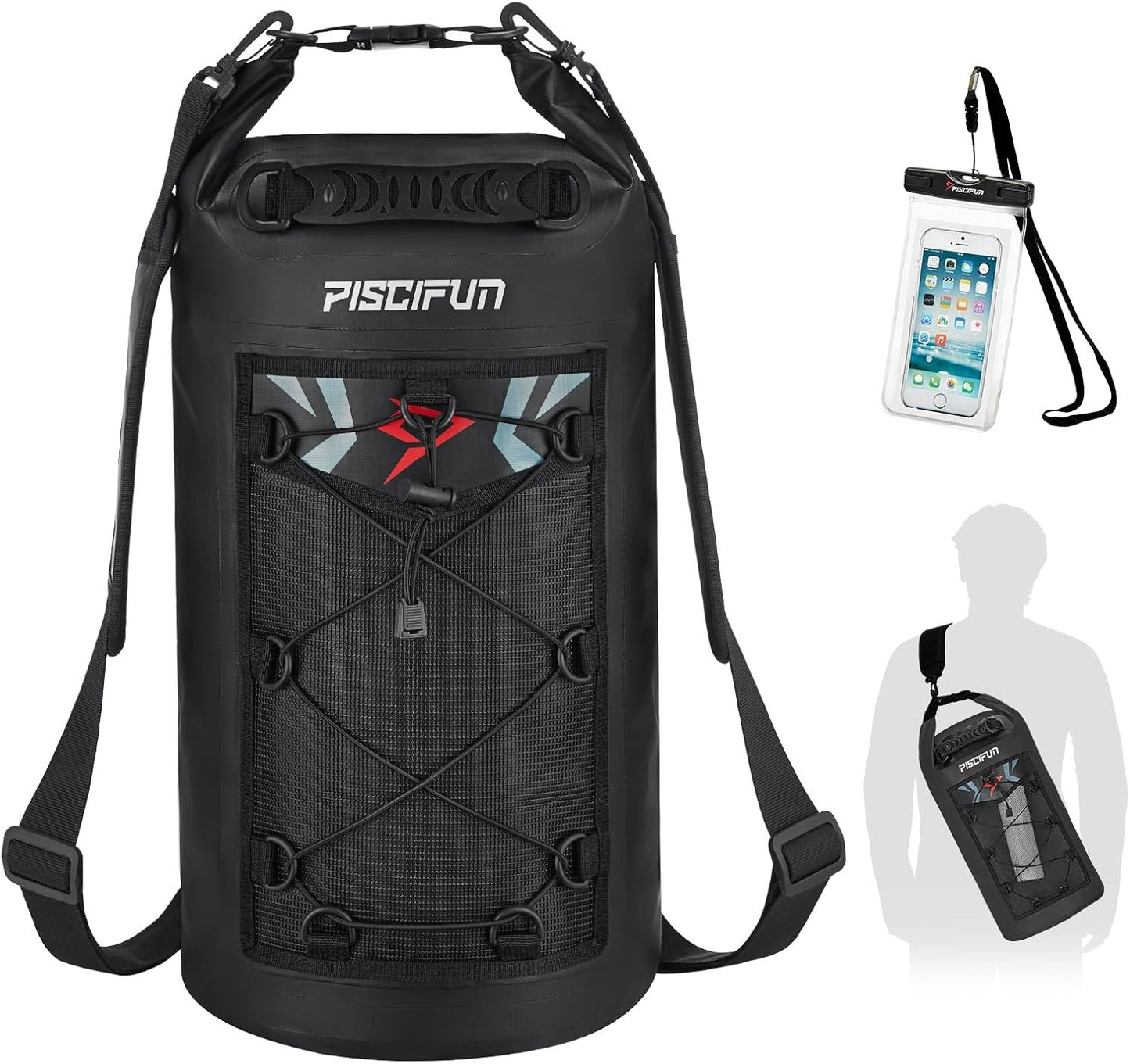 Piscifun Waterproof Floating Backpack - Durable Dry Bag with Phone Case | 10L/20L/30L/40L Options for Boating, Kayaking, Fishing