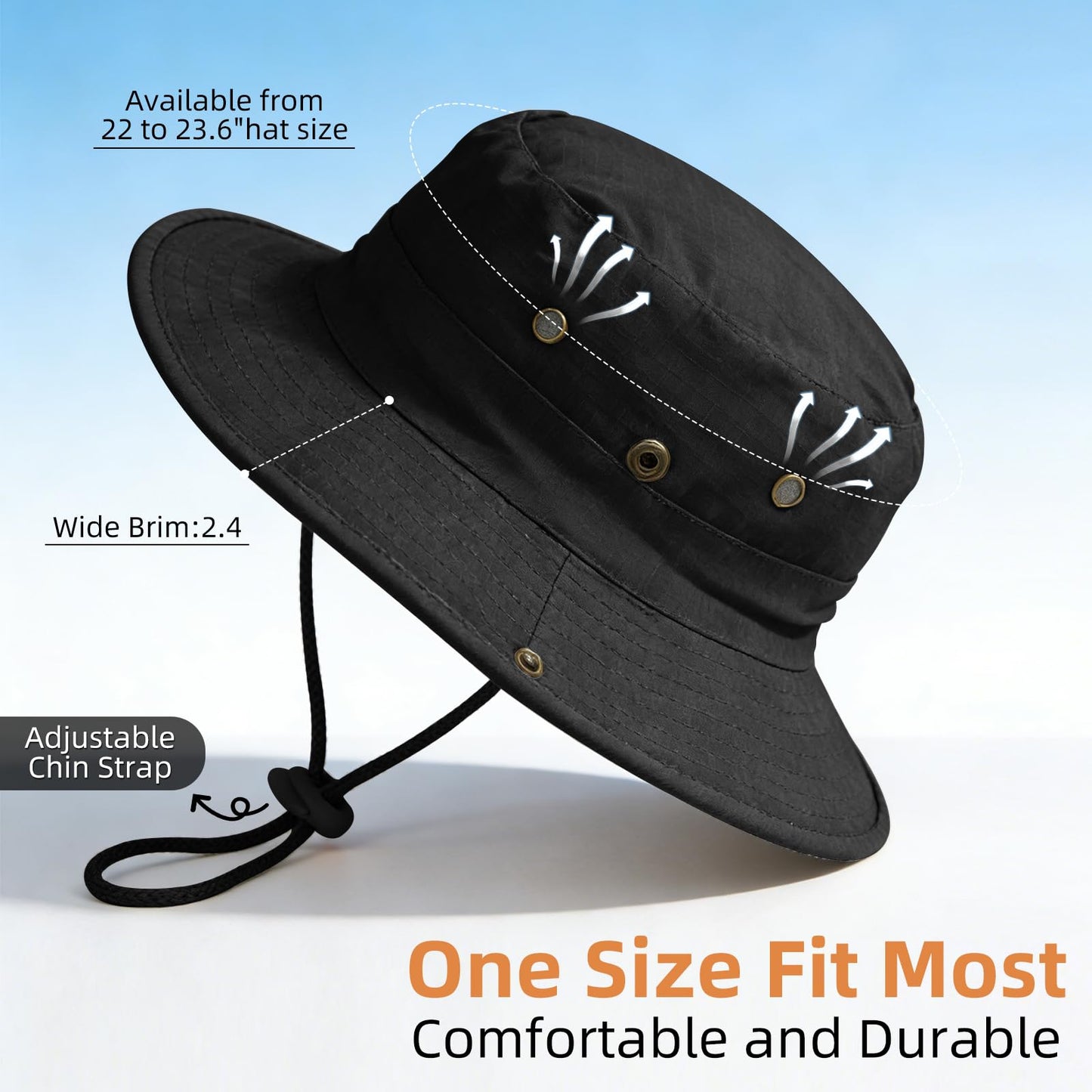Sun Hats for Men Women Boonie Hat Foldable Fishing Hat UPF 50+ Bucket Hat for Fishing Hiking Garden Safari Beach