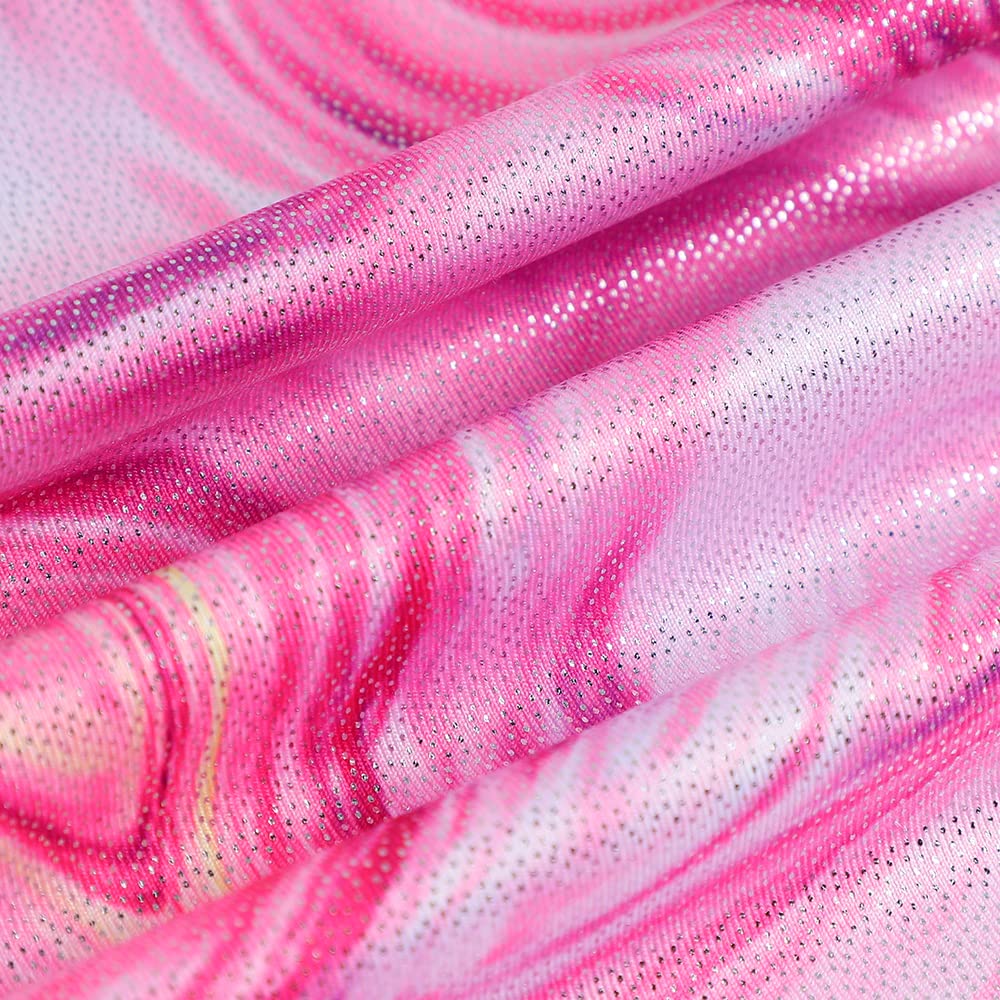 Leotards for Girls Gymnastics Unicorn Athletic Dance Wear Shiny Rainbow Blue Hotpink (Pink, 4-5T)