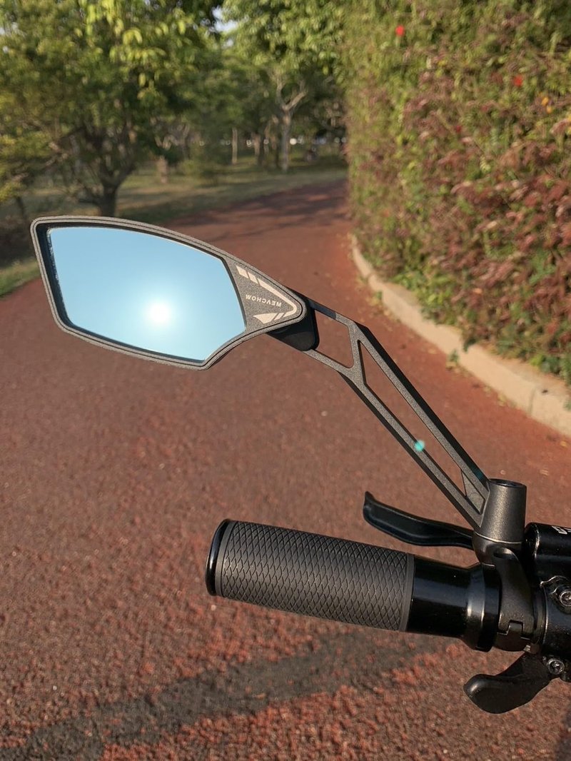 MEACHOW NEW Handlebar Bike Mirror, Scratch Resistant Glass Lens, Ultra-HD, E-bike Mirror, Bicycle Mirror, Rotatable Safe Rearview Mirror, (Silver Left Side) ME-011LS