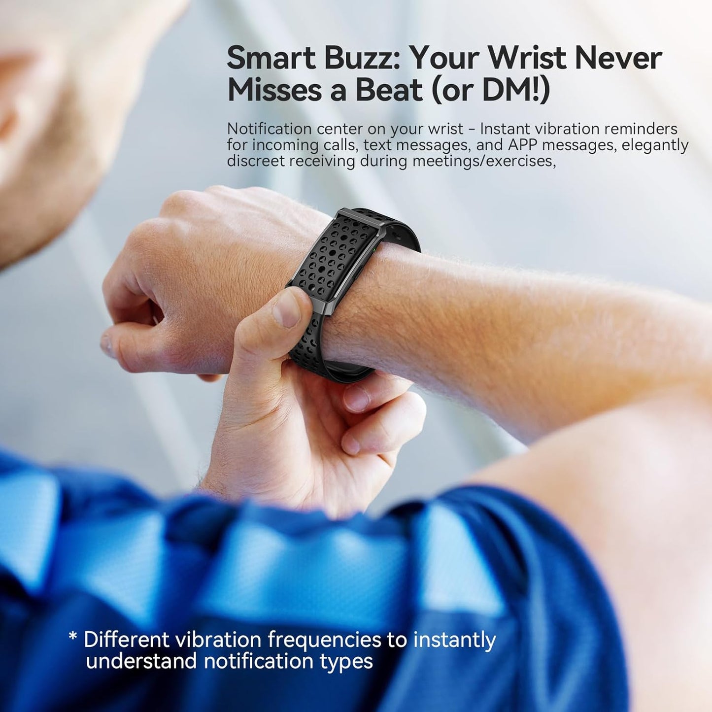 Skiennix Smart Bracelet - Wearable Fitness Tracker with 24-Hour Sleep Monitoring | 173 Sport Modes, Black