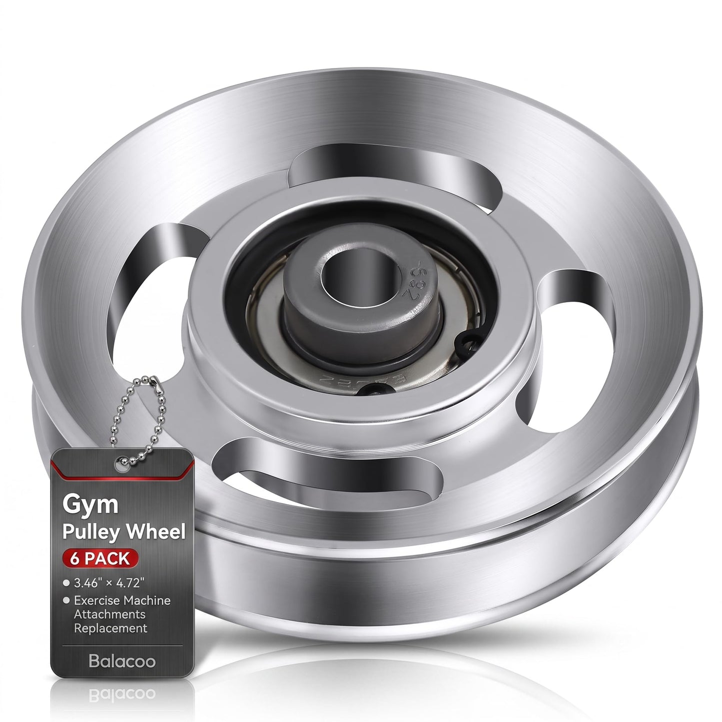 balacoo Gym Pulley Wheel Heavy Duty Aluminum Cable Pulley 3.46X4.72In Smooth Bearing System Exercise Machine Attachments Replacement for Home and Commercial Fitness Equipment