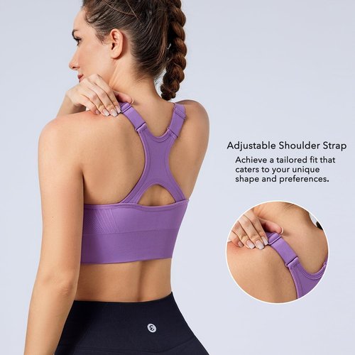 Evercute High Support Racerback Sports Bras - Seamless Padded Workout Bra | 3-Pack for Women