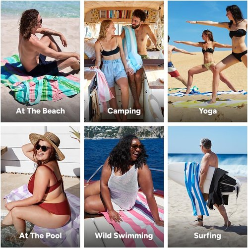 Dock & Bay Beach Towel - Quick Dry & Sand-Free - Compact & Lightweight - Watermelon Sugar - Large (160x90cm)