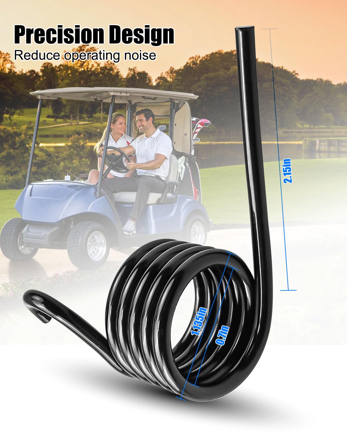 HUFEWU Hill Brake Torsion Return Spring Fit for Yamaha G1 G2 G8 G9 G11 G14 G16 G19 G22 Golf Cart Fit for Yamaha Golf Cart Brake Pedal Spring Replace G1-G2-01, 2PCS