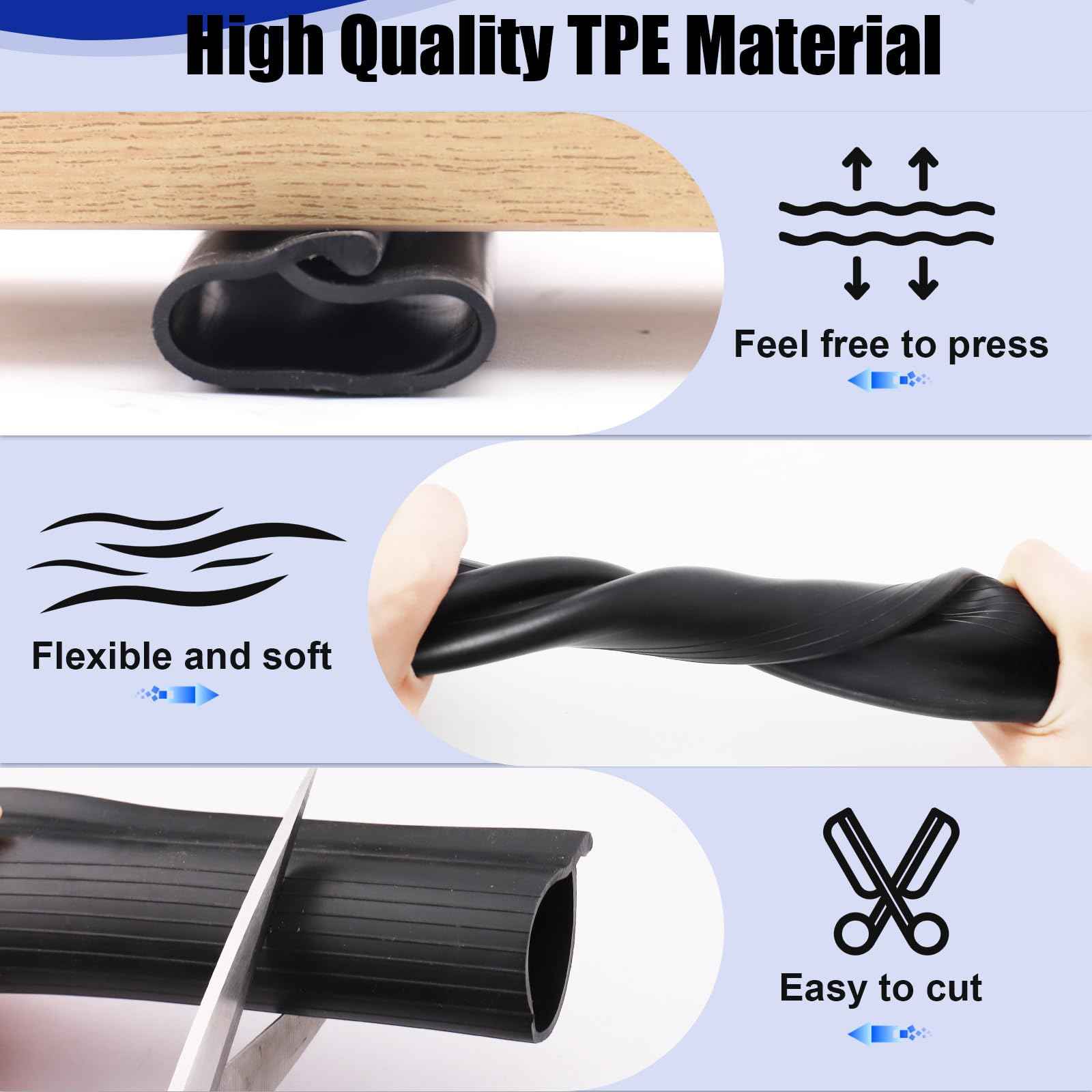 Symyda Garage Door Seal P Bulb – 10.2Ft Flexible Weatherproof TPE Seal for Drafts, Noise Reduction and Saves Energy, Easy DIY Installation, Temperature Resistant, Fits Single Channel Garage Door