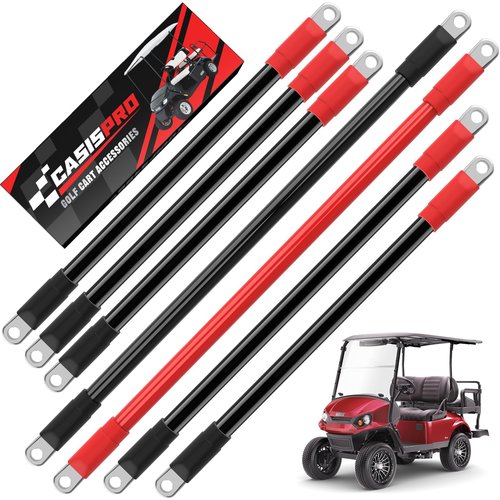 CASISPRO Golf Cart Battery Cables for EZGO TXT 1994-UP 36&48V, 7 PCS 4 Gauge EZGO Battery Cables Wiring Kit, Golf Cart Pure Copper AC/DC Wire Kit