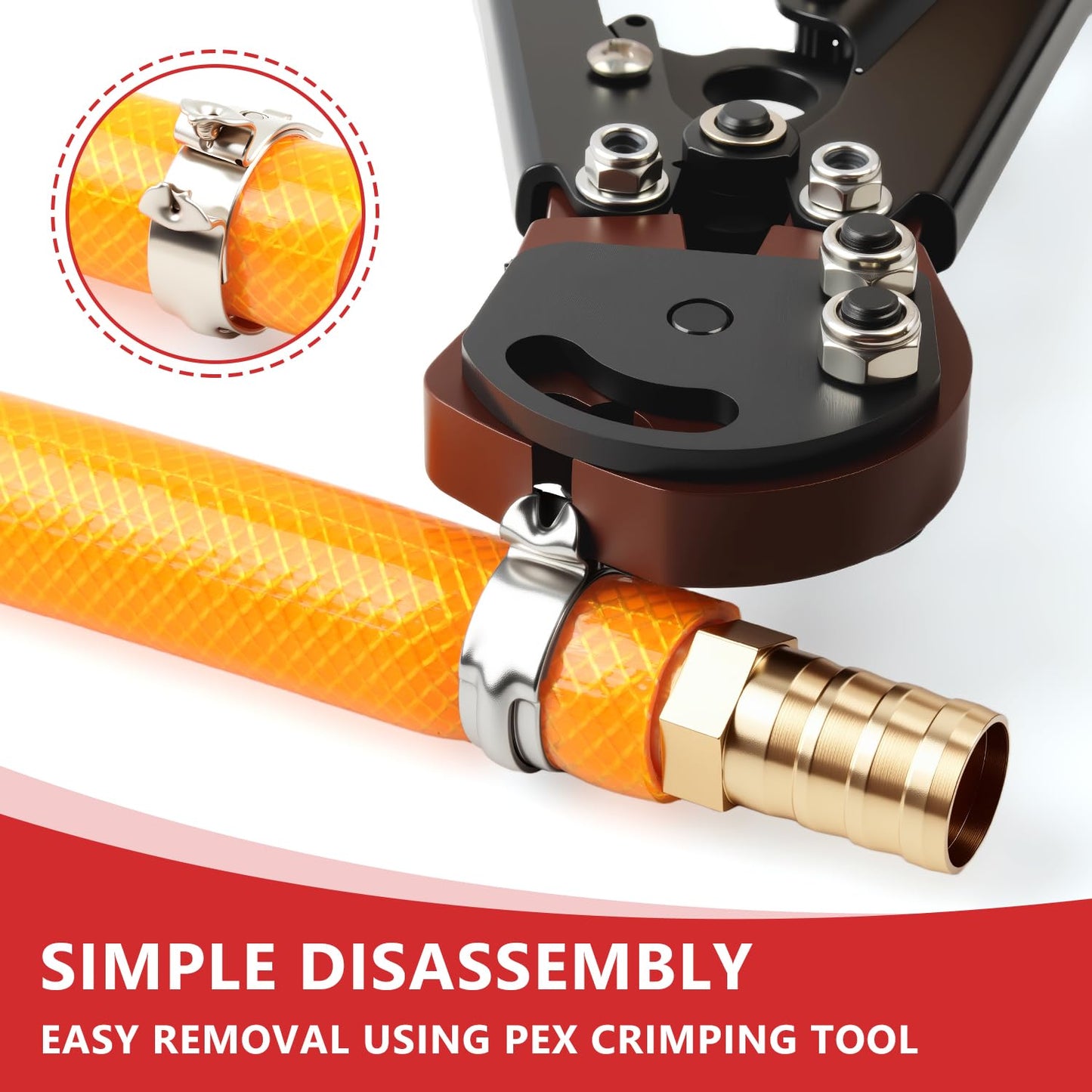 Newdeli 24pcs 1 inch Pex Crimp Rings Stainless Steel PEX Clamps Single Ear Hose Clamps Pex Fittings Cinch Pinch Clamp for Pipe Tubing Plumbing