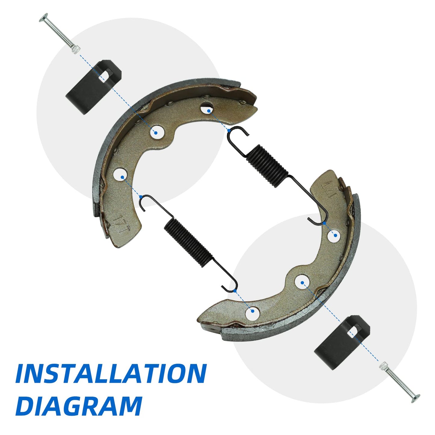 Brake Shoes Springs Kits 1018232-01 for Club Car DS 1995-Up Precedent 2004-Up Yamaha G1/G2/G3/G5/G8/G9/G11 E-Z-GO Gas Electric Golf Cart