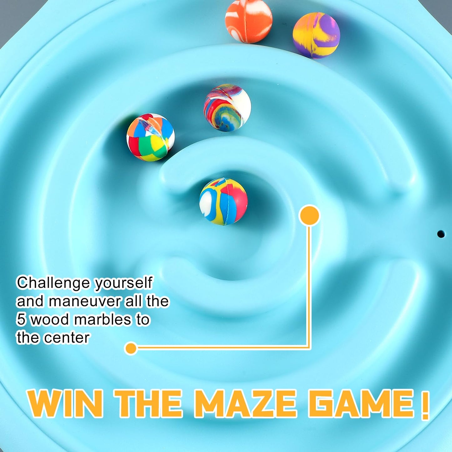 Seenelling Maze Balance Board for Kids Plastic Rocker Wobble Board with Mini Balls Load 220lb Balance Game with Handles for Toddler Balancing Exercise Equipment Game, 24.5 x 11.8 Inch(Light Blue)