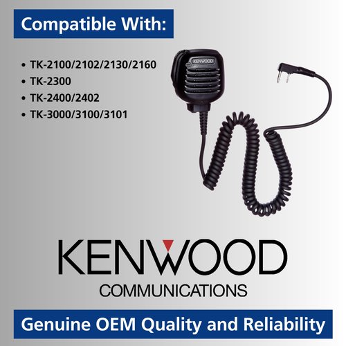 Kenwood KMC-45D Heavy Duty Military Spec Remote Speaker/Microphone w/ 2.5mm Earphone Jack, Dust & Water Resistant ProTalk & NX Series Radios, OEM