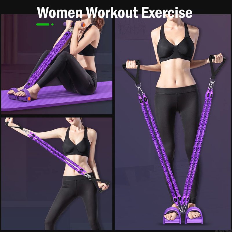 Sit up Exerciser Compatible with Pedal Resistance Band with Handle, Fit for Women Men Full Body Muscle Workout Leg Arm Strength Training Yoga Home Fitness