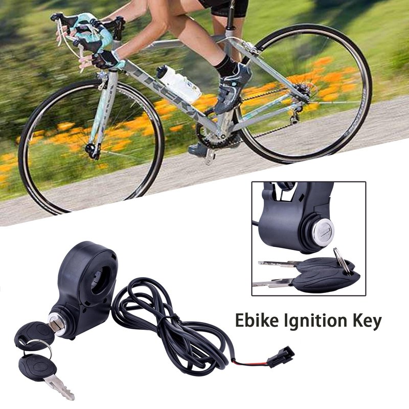 Universal Bike Key Ignition 12V-96V Ebike Ignition Switch with Key Superior Anti-Theft Electric Scooter Key Switch 2 Wires Electric Scooter Ignition Lock Key Switch Scooter Key Ignition Replacement