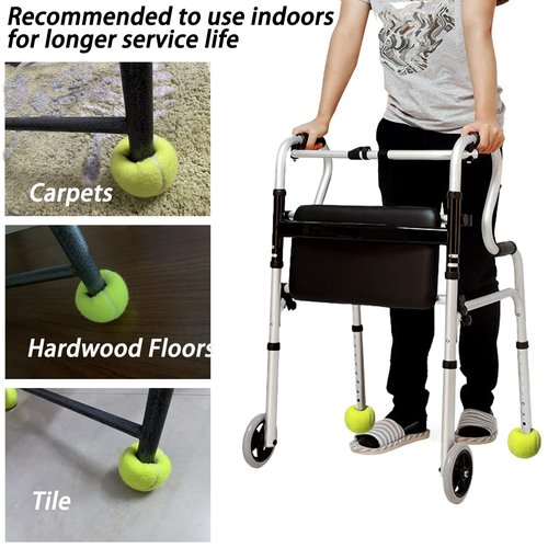 Tennis Balls for Walkers 4 Pack, RMASCOV Precut Tennis Balls for Walkers,Walker Balls Tennis Ball for Chair Legs (Black)