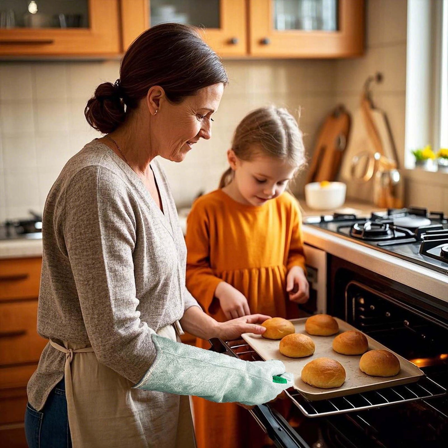 Maegragn Welding Gloves 16 Inches,Heat Resistant Oven Mitts, 932℉ - Fireproof Leather Work Gloves for bbq/Grill, Baking,Furnace,Stove,Pot Holder,Fireplace, Animal Handling, welding accessories.