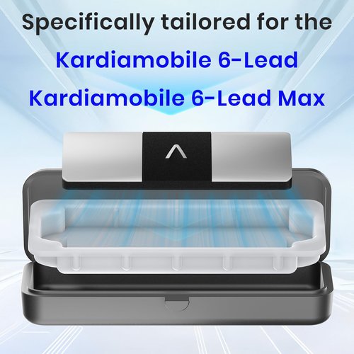 Heliocean KardiaMobile 6L Case Compatible with 6L Max, Portable Carry Case for EKG Kardiamobile 6L Heart Monitor with Silicone Pad