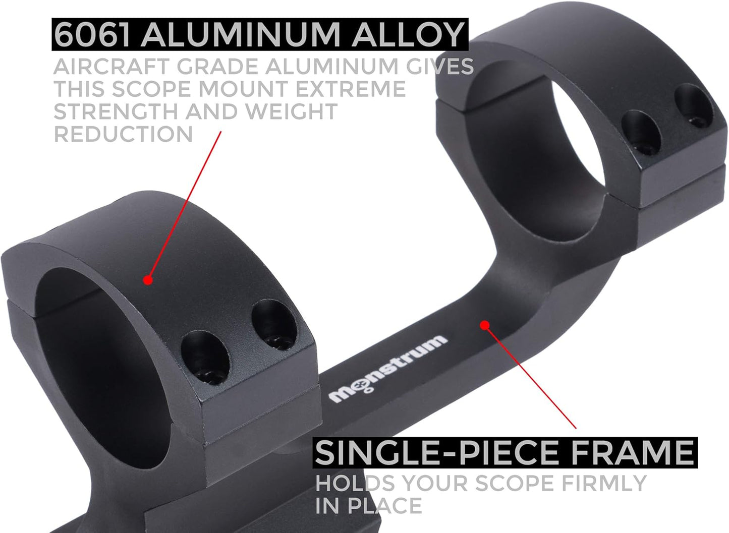 Monstrum Slim Profile Offset Cantilever Picatinny Scope Mount - Lightweight & Durable Design