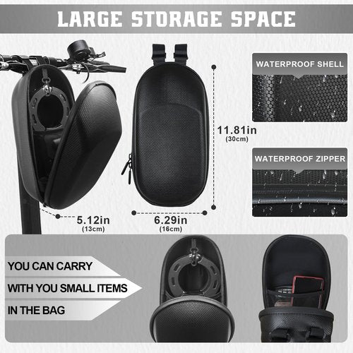 Honszex Electric Scooter Locks Anti Theft, E Scooter Phone Holder & Scooter Chain Lock with Key, Heavy-Duty Anti-Theft Lock with Waterproof Storage Bag, Accessories for Electric Scooters and Bicycles