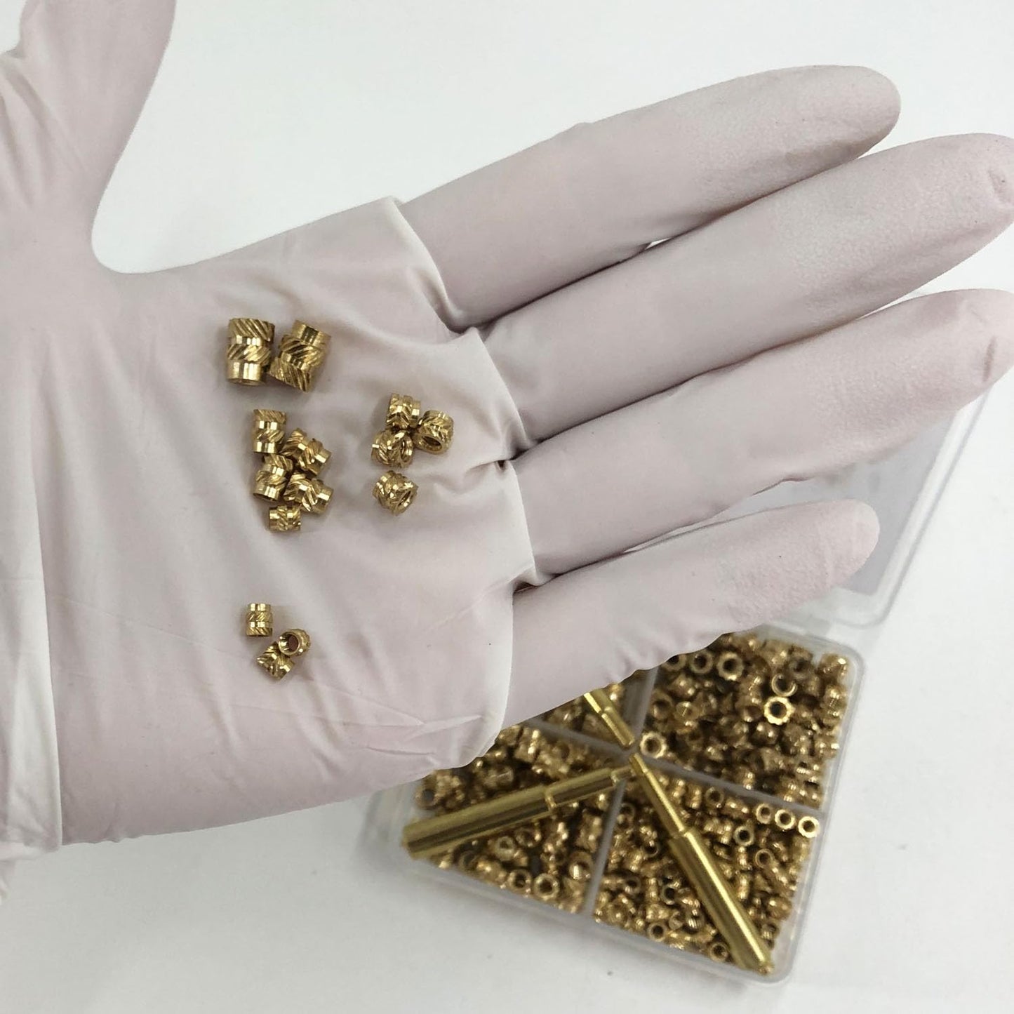 QSJ 300Pcs Threaded Inserts Set with Soldering Iron Tip Brass Heat Set Insert M2.5 M3 M4 Insert Nut for 3D Printed Plastic Materials