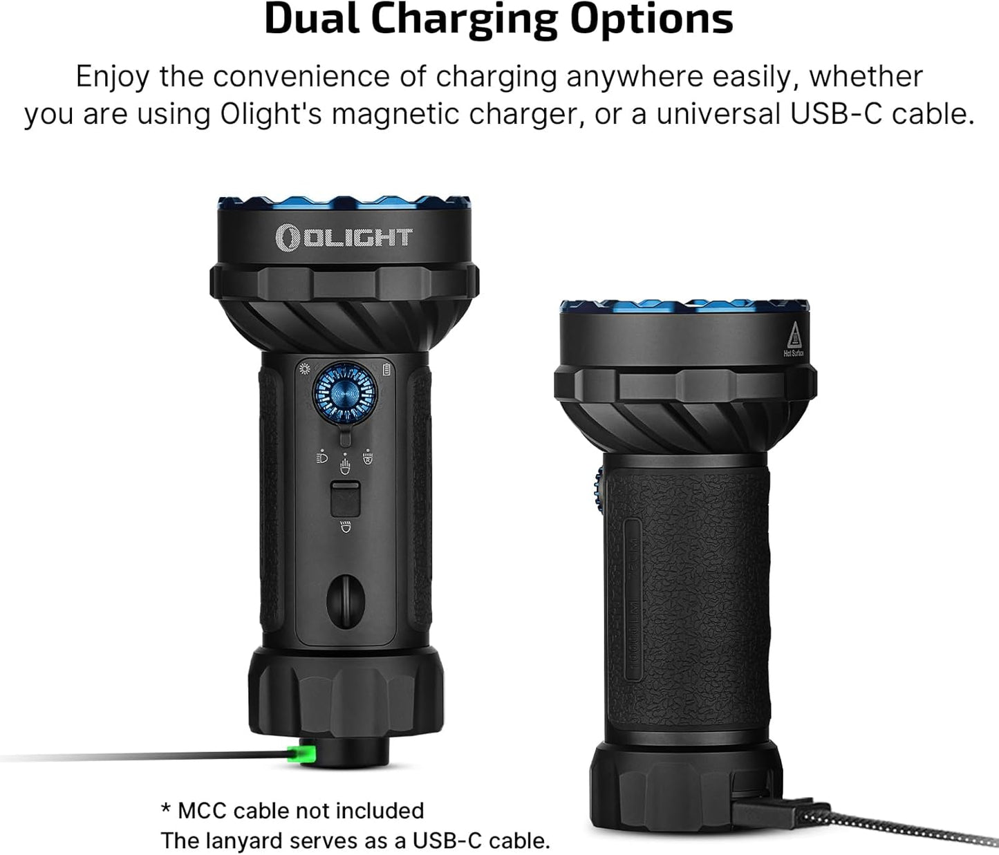 OLIGHT Marauder Mini 2 Bright Flashlight - 10,000 Lumen Rechargeable Light with 750m Beam Distance | 5 Lighting Modes for Outdoor Use (Black)