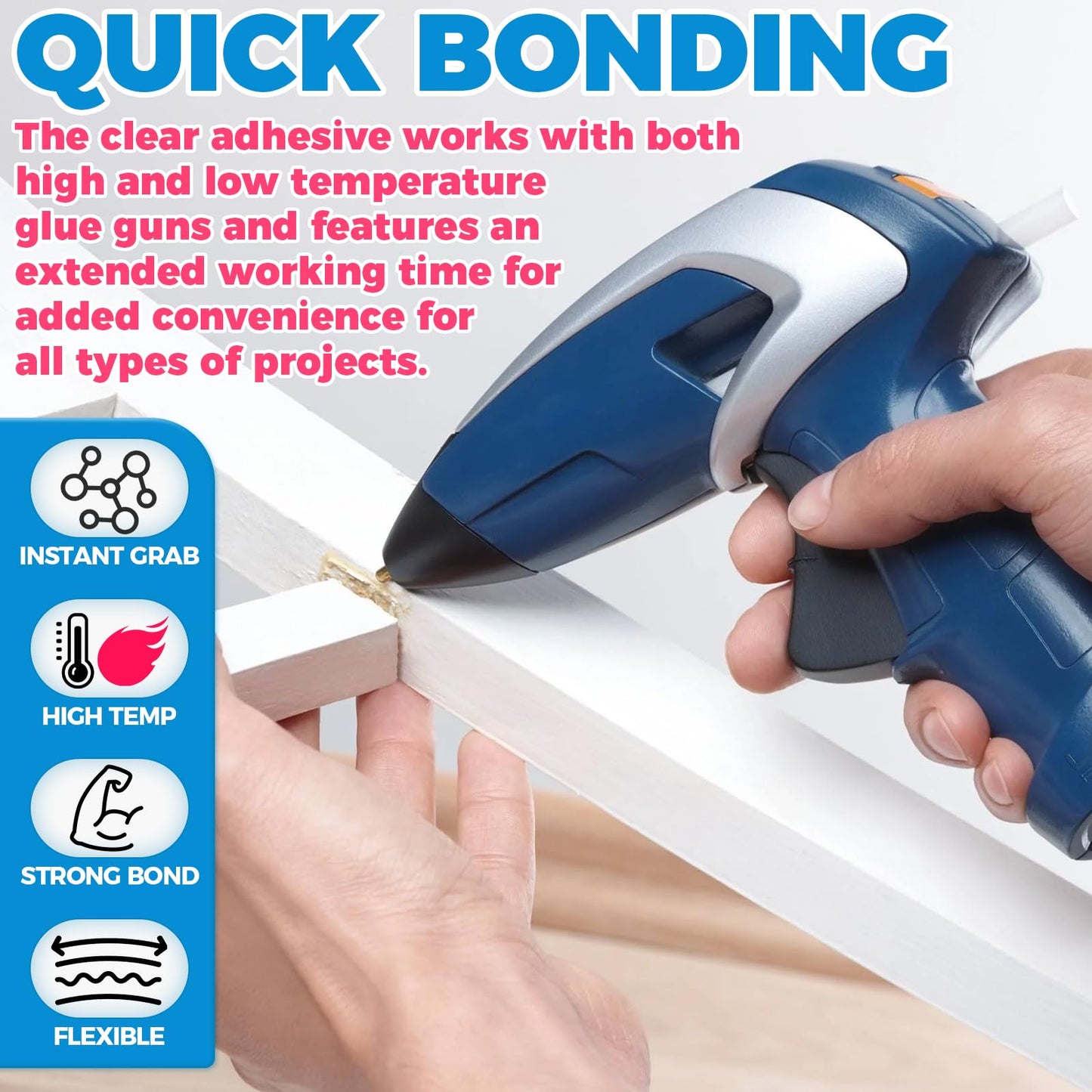 CYSINA Hot Glue Sticks Mini Size, 0.27” Dia x 6” Long Clear Glue Gun Sticks 100 pcs, High Temp Glue Sticks with High Adhesive Force, Bulk Glue Sticks for Various Applications