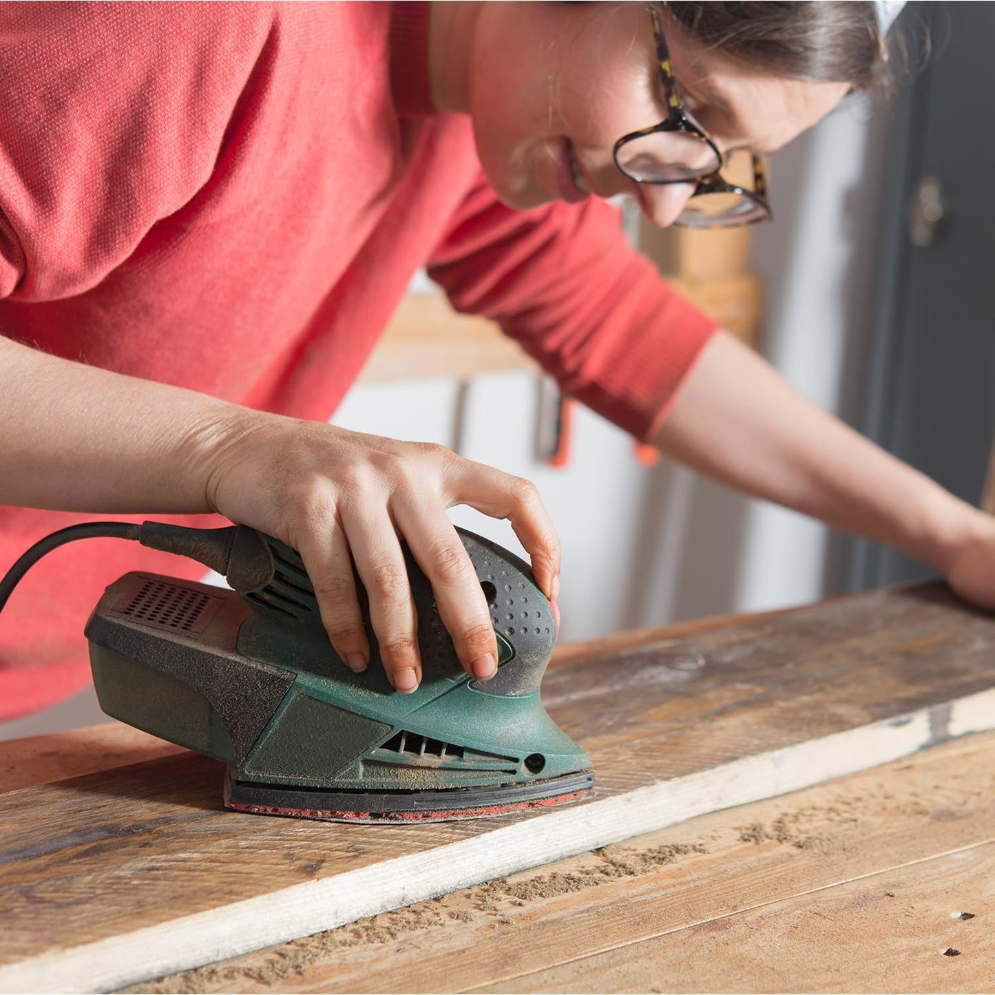 S&F STEAD & FAST Mouse Sander Sandpaper Assortment 70pcs, 6 Holes, Mouse Sanding Pads for Ryobi, 40 60 80 120 150 220 320 Grit Detail Sand Paper, Ryobi Sander Pads with Tack Cloth