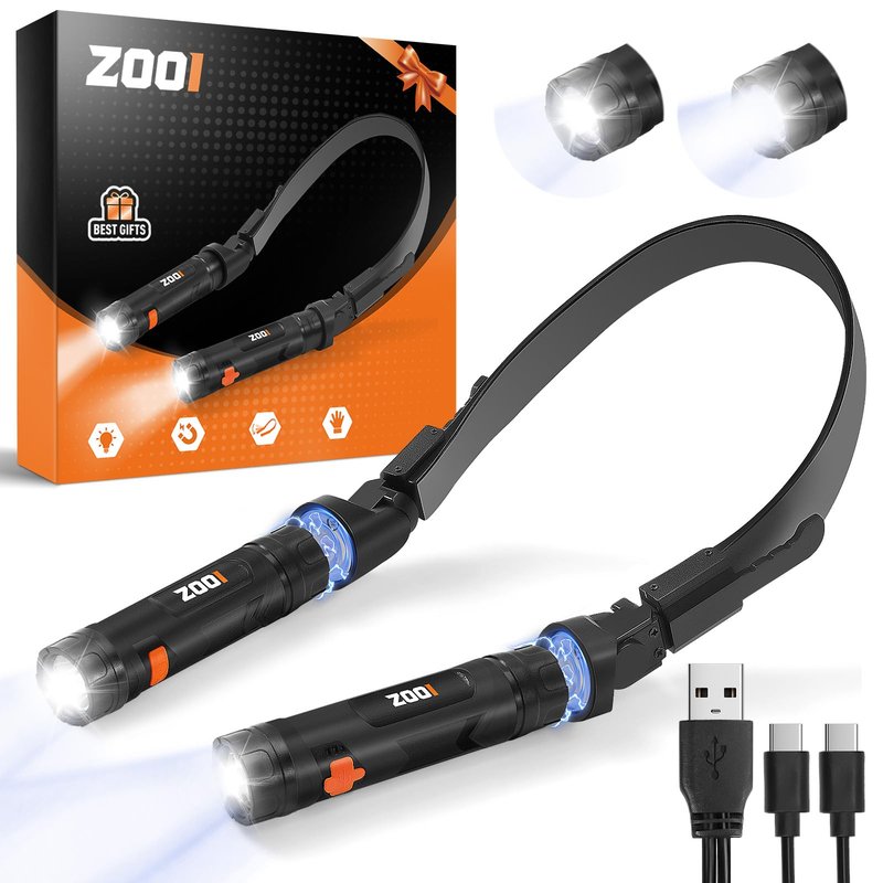 ZOOI Fathers Day Mens Gifts for Husband Dad Neck Light, Gifts for Men, Neck Flashlight Lamp, Dad Gifts for Him Dad Boyfriend Husband, Grandpa Fathers Day Gift, Cool Gadgets Stuff for Camping, Fishing