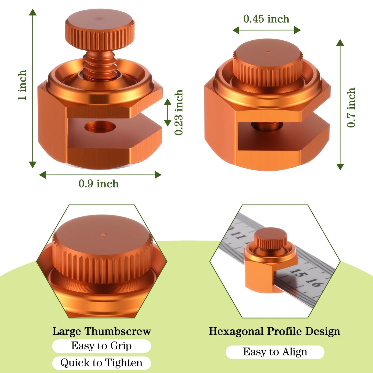 Ceoighe 4 Pack Stair/Square Gauge Set for Framing Square, Stair Stringer Layout Tool for Circular Saw, Carpentry Squares and Rafter Layout, Aluminum Alloy Stair Gauge Tool (Orange)