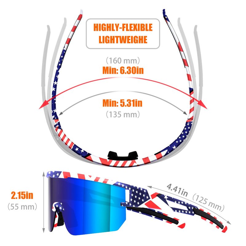 VEWOE Polarized Cycling Sunglasses for Men Women UV400 Baseball Glasses for MTB Riding Bicycle Running Driving Bike