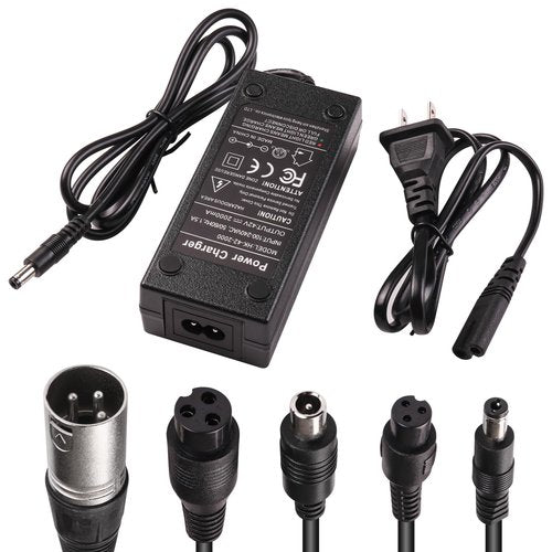 42V 2A Charger with 5 Plugs Universal for 36V Li-ion Battery, Fast Charger Replacement for Razor, Jetson, Voyage, gotrax, ninebot and Most 36V 10S Lithium Battery Device