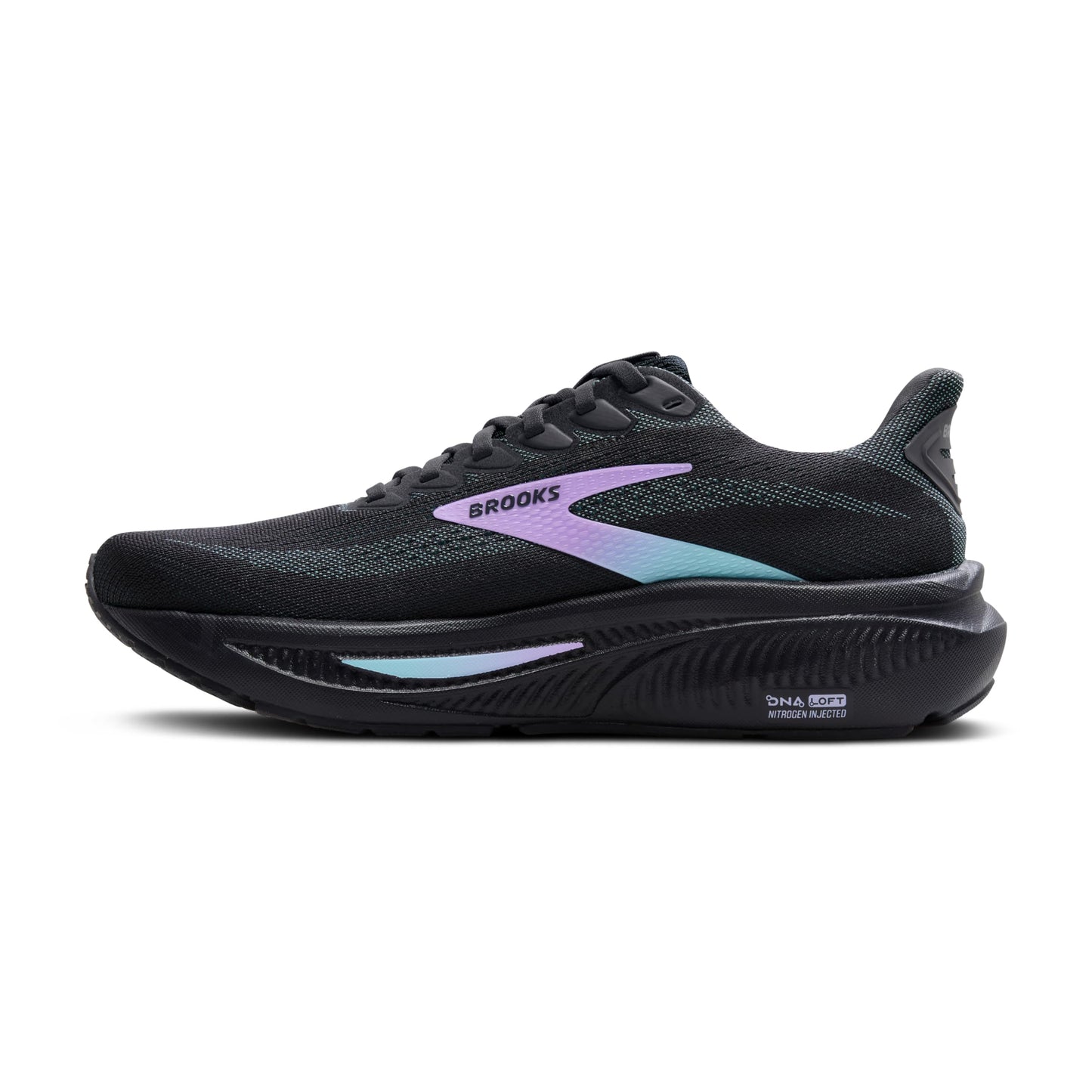 Brooks Women’s Ghost 17 Neutral Running Shoe - Grey/Clearwater/Purple - 10 Medium