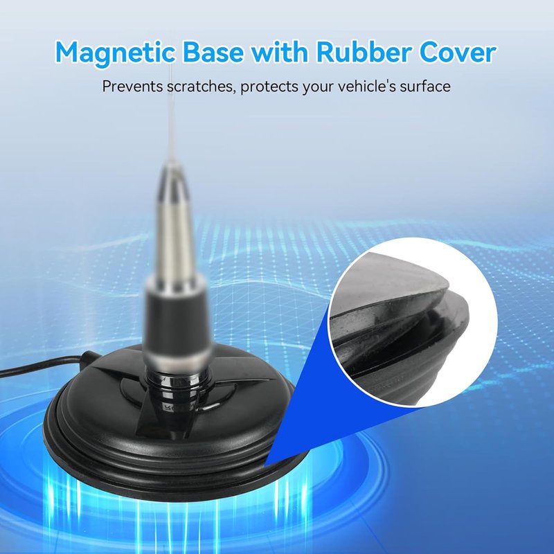 Retevis Mobile Antenna Magnetic Mount Base with NMO Connector,Mobile Radio Antenna Base with 16.4ft Coaxial Cable, SL16.J,150mm Diameter Magnetic Base, Compatible with Midland Cobra Radio(1 Pack)