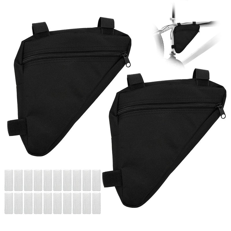 Mzario 2 Pcs Triangle Bike Bag, Bike Frame Small Storage Bag, Pouches For Adult Cycling For Road And Mountain Bikes Accessories Pack For Phone, Wallet, Keys (With Reflective Stickers* 20)
