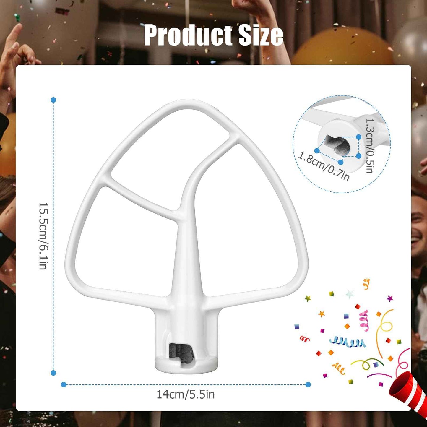 K45B Coated Flat Beater for KitchenAid 4.5-5 Qt Mixer Paddle Attachment Flat Beater Fits Stand Mixer Bowls For KitchenAid 4.5-5 Quart Bowls, Kitchenaid Paddle Attachment