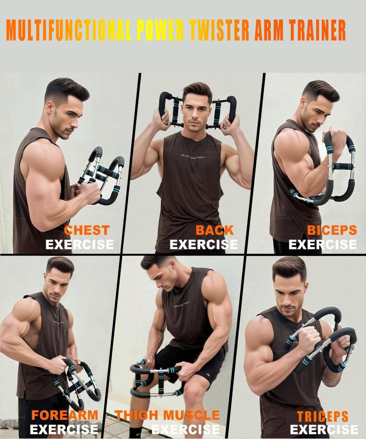 Twister Arm Trainer for Men & Women，60-110lb Adjustable Arm & Chest Workout Equipment，Portable Home Gym Strength Training Machine for Full-Body Toning & Muscle Building