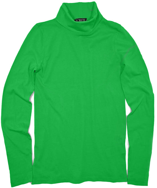 J.Crew Women's Long Sleeve Tissue Turtleneck T-Shirt (M, Brilliant Kelly)