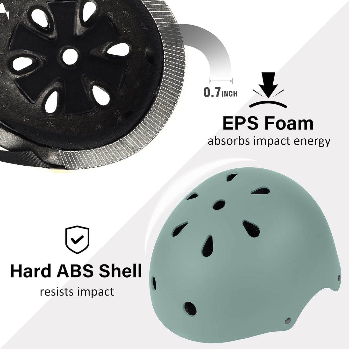 Skiennix Lightweight Adjustable Skateboard Bike Helmet - Multi-Sport Protection for All Ages