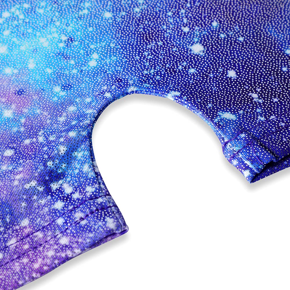 HOZIY Toddler, Little Kid Leotard with Shorts Gymnastics 2-3t 18-24 Months Unitard Blue Galaxy Milky Way Purple Hot Pink Starry Sky Stars Navy Blue Tumbling Outfits Biketard Sparkle