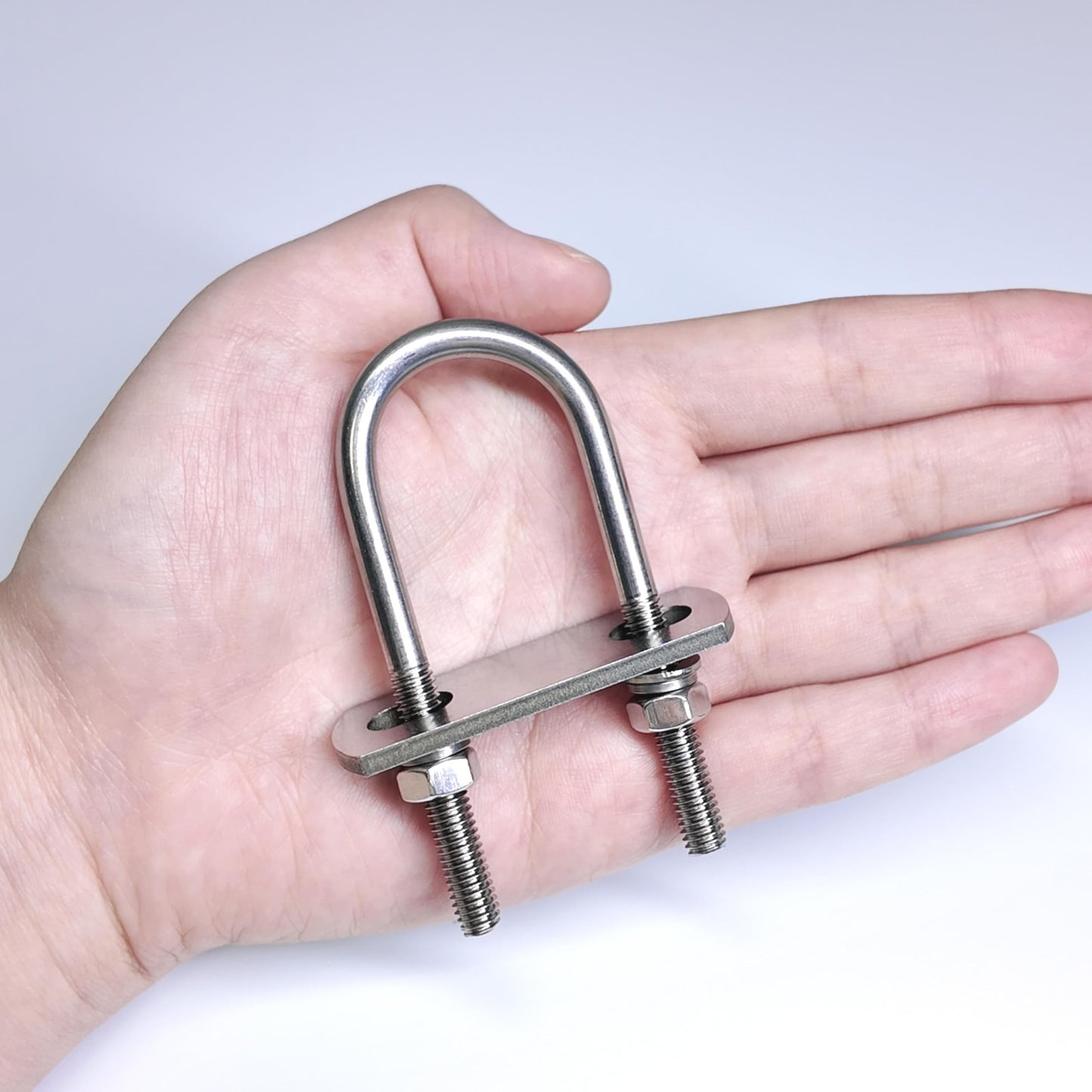 SRZTXU 4 Sets M6 U-Bolts,u-Bolts 1" (25mm) Wide,304 Stainless Steel u-Bolts,with Nuts,Bolt Plate and washers (4, M6 x 25mm x 70mm)