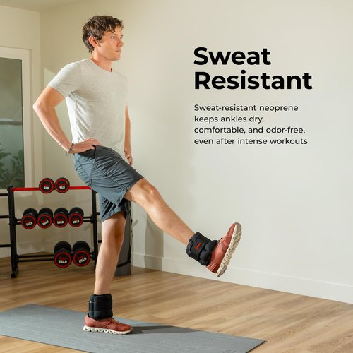 Sunny Health & Fitness Ankle Weights for Women, Men & Kids – Adjustable 1–5 lb Pair | Wrist, Arm & Leg Weights for Walking, Pilates, Yoga & Cardio
