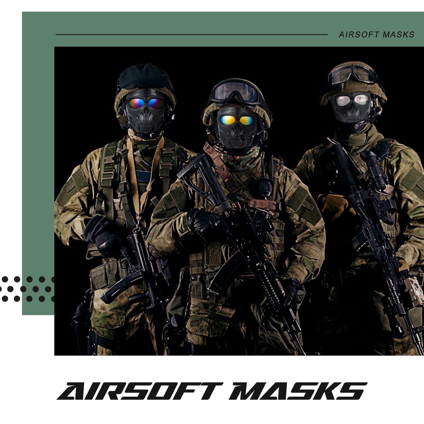 Kanayu 3 Pcs Airsoft Mask Skull Full Face Paintball Motorcycle Face Mask Electroplated Lenses Military for Motocross, Riding Racing Shooting Cosplay Cs Survival Games for Men Women(Not Anti Fog)