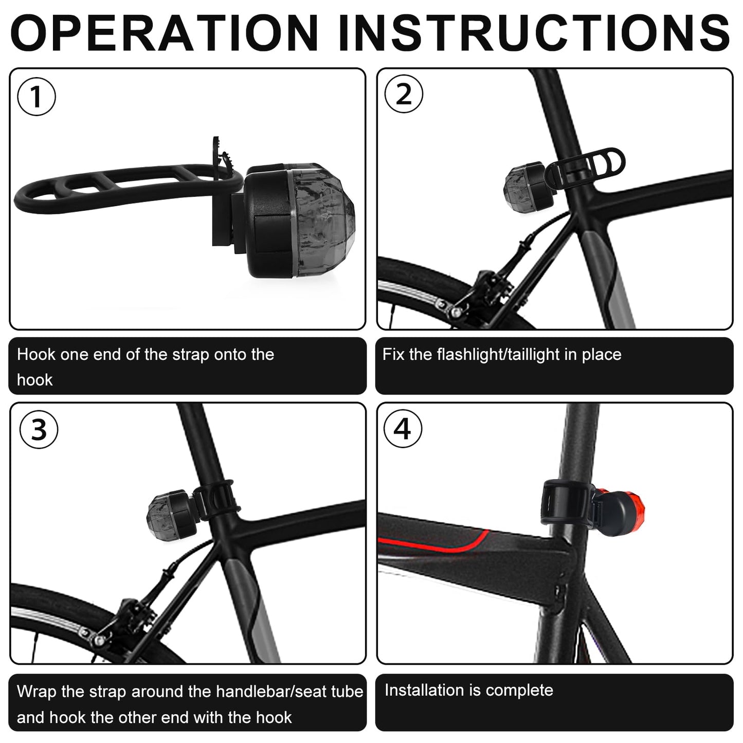 XIHIRCD 20pcs Bicycle Light Silicone Straps, 4 Styles Bike Rubber Straps Elastic Bike Silicone Mount Band Flashlights Cell Phones Speaker Lights Holder with S Buckles for Bicycle Light Sets Handlebar