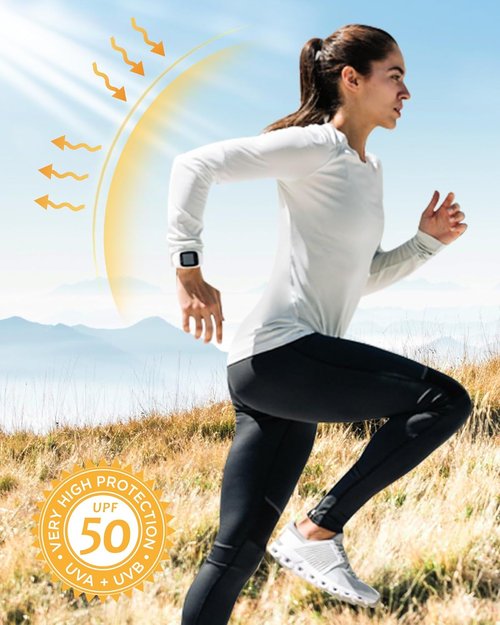 Isnowood Women's Long Sleeve Sun Protection Shirt - UPF 50+ UV Rash Guard for Hiking & Running