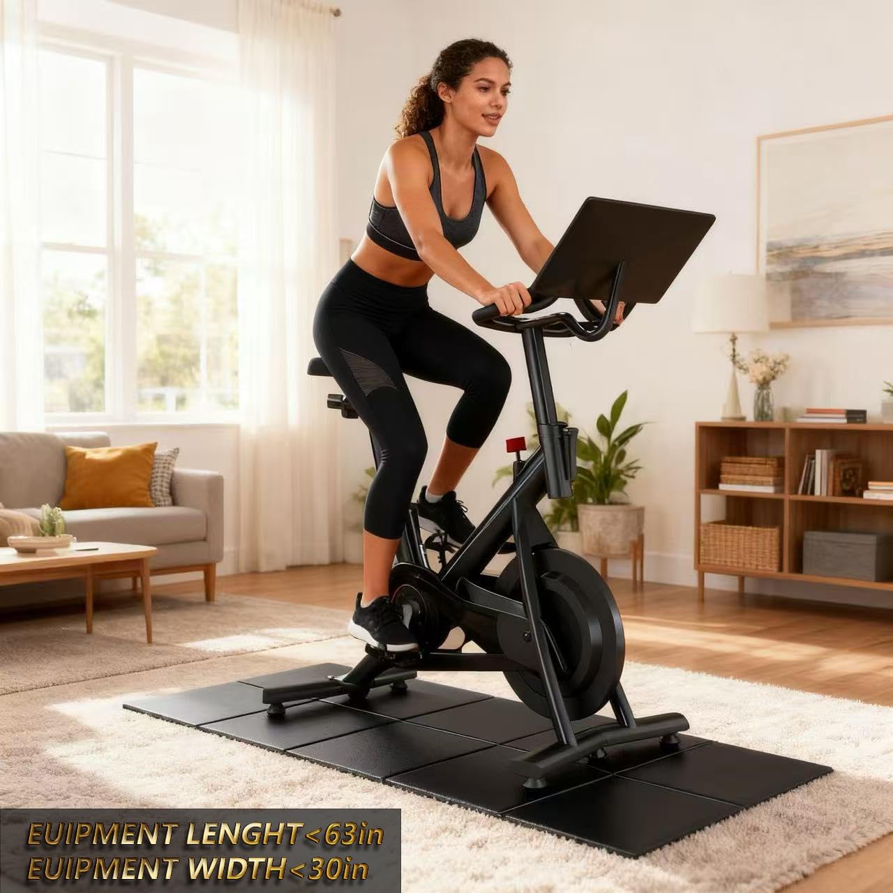 Walking Pad Mat 63"x30" - Durable Exercise Equipment Mat for Carpet & Hardwood Floors | 0.24" Thick