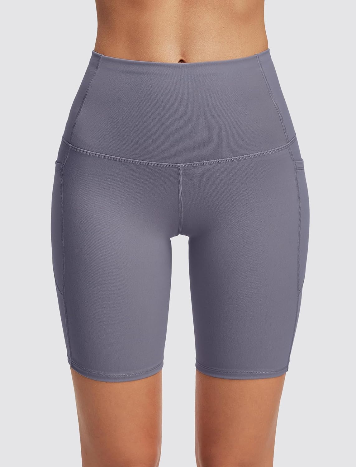 Skiennix Women's High Waisted Biker Shorts - Tummy Control Leggings with Pockets for Yoga & Gym