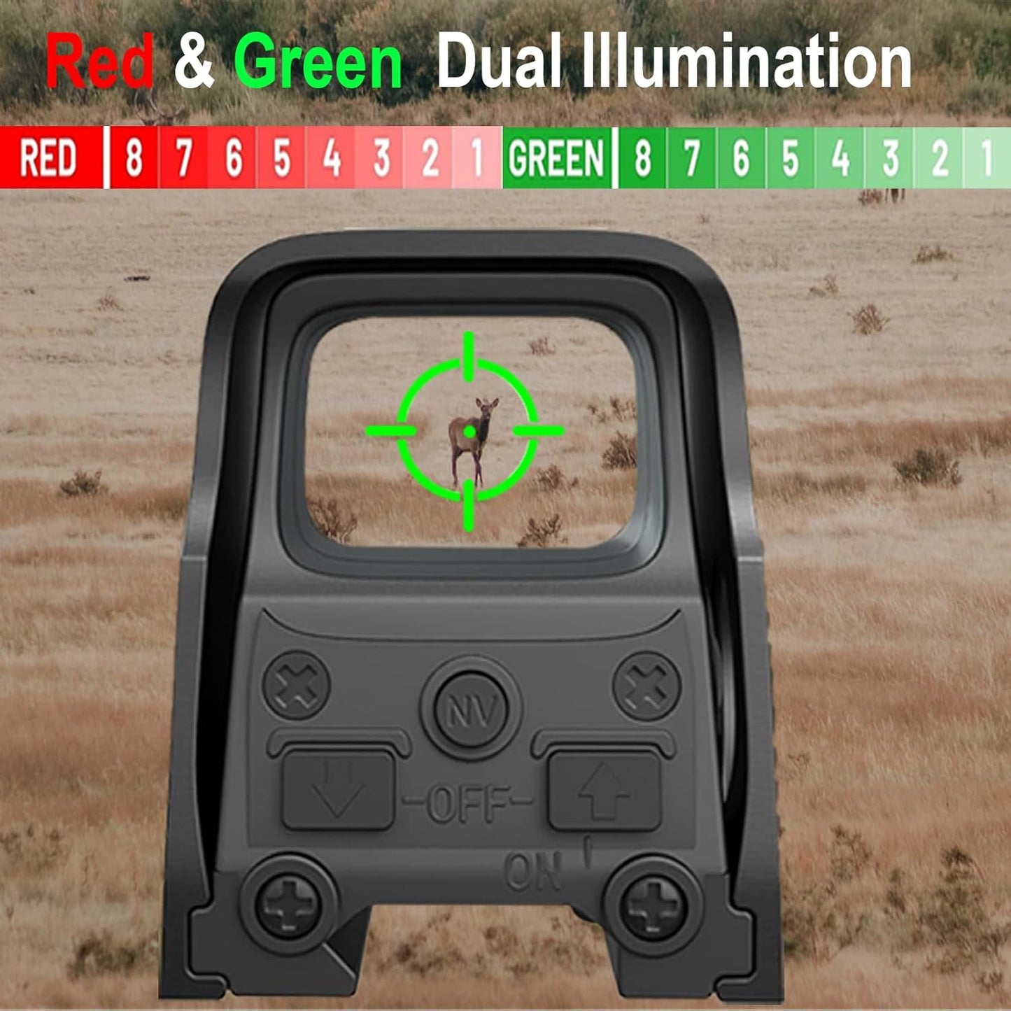 Skiennix Holographic Sight - Green & Red Dot Sight for Enhanced Outdoor Accuracy