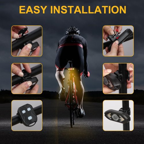 JINKEY Smart Bike Tail Light with Turn Signals, Wireless Remote Control Cycling & 65 Lumen Rear Safety Warning Light,USB Rechargeable Waterproof Blinker for Biycle, E-Bike, Scooter