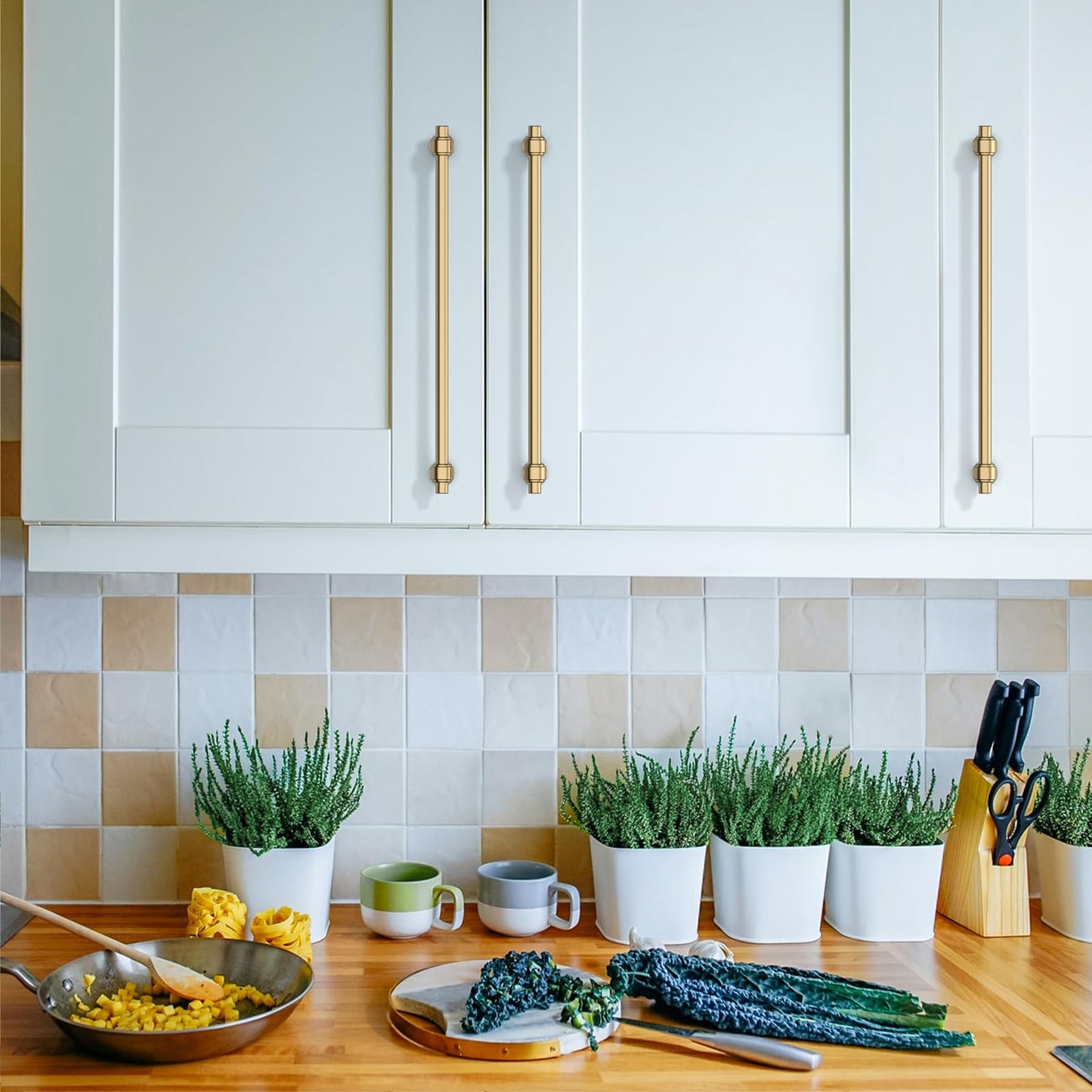 Asidrama 10 Pack 10 Inch(254mm) Champagne Bronze Cabinet pulls Kitchen Cabinet Handles, Cabinet Pulls Kitchen Cabinet Hardware for Cupboard Drawer Pulls