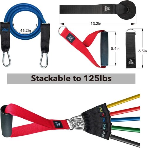 Bob And Brad Resistance Bands Set - Stackable 125-150 lbs Heavy Duty Workout Bands with Handles, Door Anchor & Ankle Straps for Home Gym Fitness