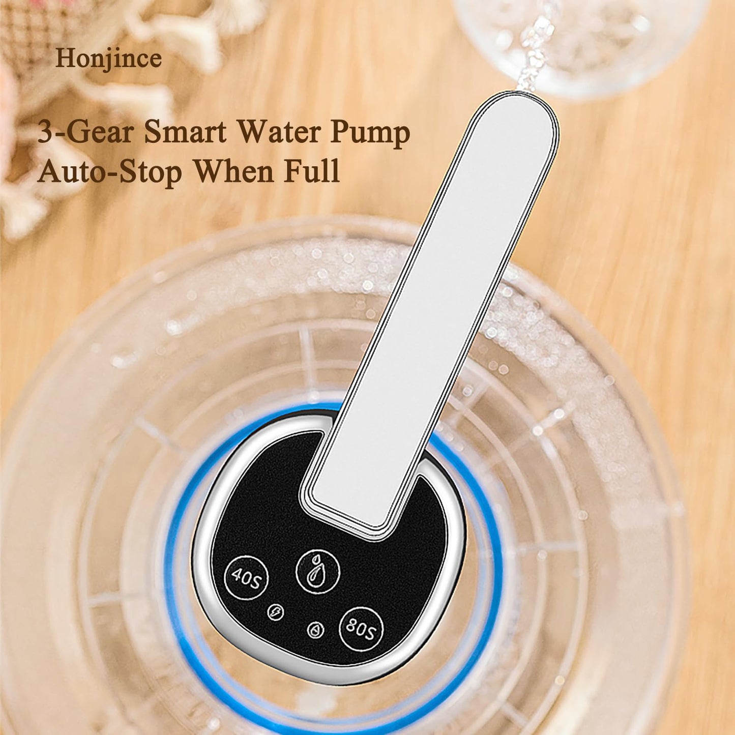 Foldable Electric Water Dispenser Pump for 5 Gallon Jug - USB Charging 3 Modes with Auto-Off Switch, Portable for Home Outdoor Camping Office-Compact Quiet Drinking Water Suction Device (Silver)